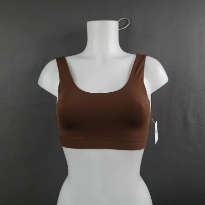 Old Navy Sports Bra Small Brown Minimalist Cropped Lightweight Basic Soft NEW - Image 1 of 4