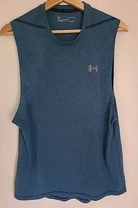 UNDER ARMOUR Sleeveless Heatgear Active Shirt Tank Top S SMALL Blue - Picture 1 of 2
