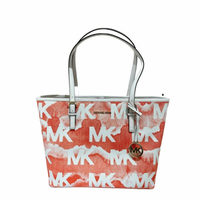 Michael Kors Jet Set Travel Medium Carryall Tote Handbag - Grapefruit Multi