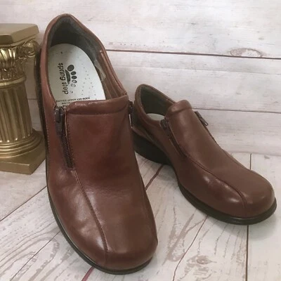 SPRING STEP Leather Comfort Walking Shoes Zip-Loafers Size 42 Portugal Made BRN - Image 1 of 4