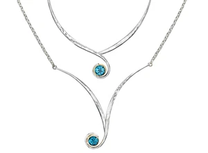 Ed Levin E.L. Designs Jasmine Swing Necklace w/ Gemstone Choice of metal & Stone - Picture 1 of 9