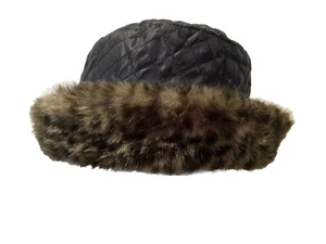John Lewis Faux Fur Animal Print & Quilted Shower Proof Bucket Hat Sz Small- Med - Picture 1 of 13