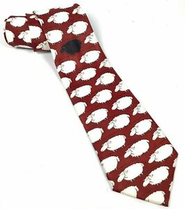 A. Rogers Polyester Tie - Black Sheep - Hand Made 58” x 4” Red White Black
