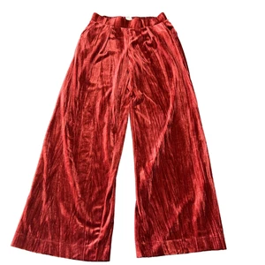 Pantalone A New Day rosso velluto gamba larga taglia XS vacanza romantico boho classico - Foto 1 di 7