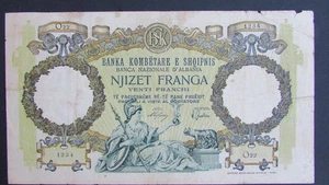 Kingdom of Albania, Albanien, Shqiperia , banknote 20 Franga 1939, P 7 - Picture 1 of 4