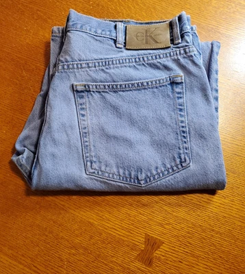 Vintage Calvin Klein Jeans Easy Fit Denim Mens 36x32 90s Double Stone Wash Blue - Image 1 of 4