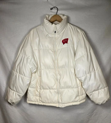 Wisconsin Badgers Puffer Coat Women's Oystershell size Small - Image 1 of 4