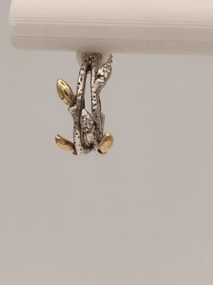 Pendientes Stephen Dweck Diamantes Plata de Ley y Oro Triple Rama Fortuna Foto 1 de 4