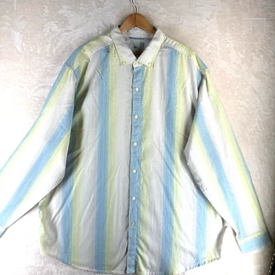 Tommy Bahama Relaxed Men's Size 2XT Tall Striped Cotton Long Sleeve Casual Shirt - Image 1 of 4