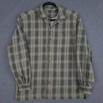 LL Bean Camp Collar Shirt Mens Large Tall Green Southwestern Geometric Button Up - Image 1 of 4