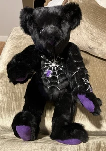 Vermont Bear Company Black Spooky  Halloween Limited Ed Plush 15" Purple Eyes - Picture 1 of 11