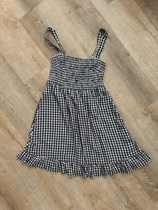 Women Girls Abercrombie & Fitch Plaid Dress Blue & White Size S Small - Picture 1 of 4