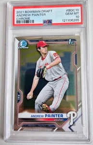 2021 Bowman Draft Andrew Painter 1st Bowman Chrome PSA 10 GEM MINT - Phillies - Picture 1 of 2