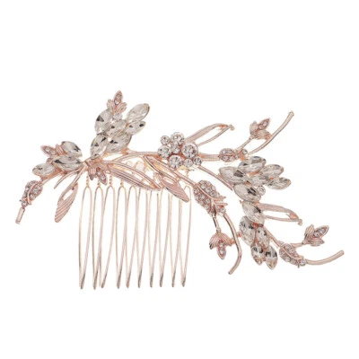 Dama de honor escuchar decoración tenedor de pelo clip peines laterales vintage cristal pelo nupcial Foto 1 de 4