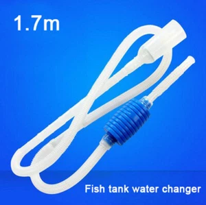 Aspirador de acuario cambiador de agua grava limpiador de peces tanque sifón bomba manual 1,7 m - Imagen 1 de 7