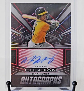 Max Muncy 2023 Panini Chronicles Obsidian Auto Electric Etch Red OA-MM - Picture 1 of 2