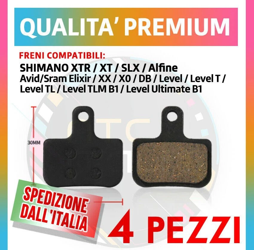 4pz PASTIGLIE Galfer per Freni Bici Resina SRAM Level/T/Tl XTR XT SLX Alfine - Image 1 of 1