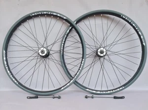 26" DH / XC WHEELS, BOMBPROOF ! 37mm WIDE RIMS. BLACK 8/9/10 SPD FRONT REAR SET - Picture 1 of 9