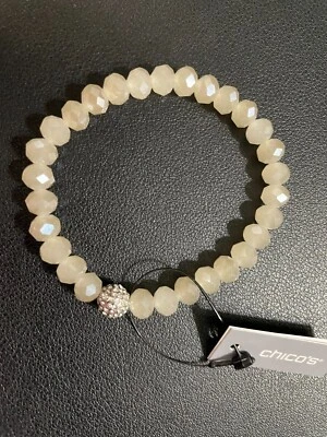 Chico's Neutral Shiny Hero Stretch Bracelet  Shimmery Pave' Hero - Image 1 of 3