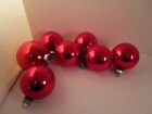 Vintage Lot of 7 Mercury Glass Christmas Ornaments Red Shiny Brite