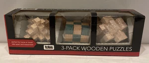 Totes Wooden Puzzles Stimulate your Brain New in Box 14 Years And Up 3 Pack - Picture 1 of 9