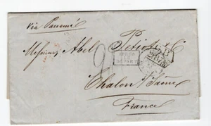 Chile 1863 VALPARAÍSO carta doblada a Francia matasellos escaso "APRES LE PART" - Imagen 1 de 3
