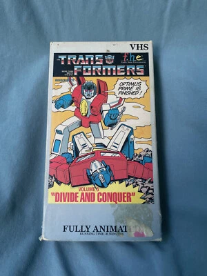 Vtg Transformers DIVIDE and CONQUER VHS tape 1984 f.h.e.Blockbuster - Image 1 of 3