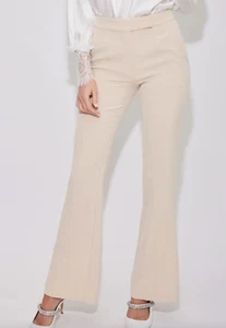 Generation Love Women's Lucca Crepe Pants 4 Latte Flat Front Flare Professional - Picture 1 of 8