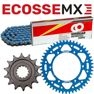 Kit de cadena de alta resistencia azul Yamaha YZ426F WR426F Unibear y piñón azul superprox Foto 1 de 4