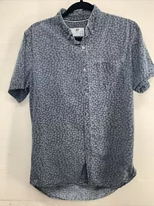 Cotton On 91 denim Men’s short sleeve button up shirt Sz.s/p Floral,blue, pocket - Picture 1 of 7