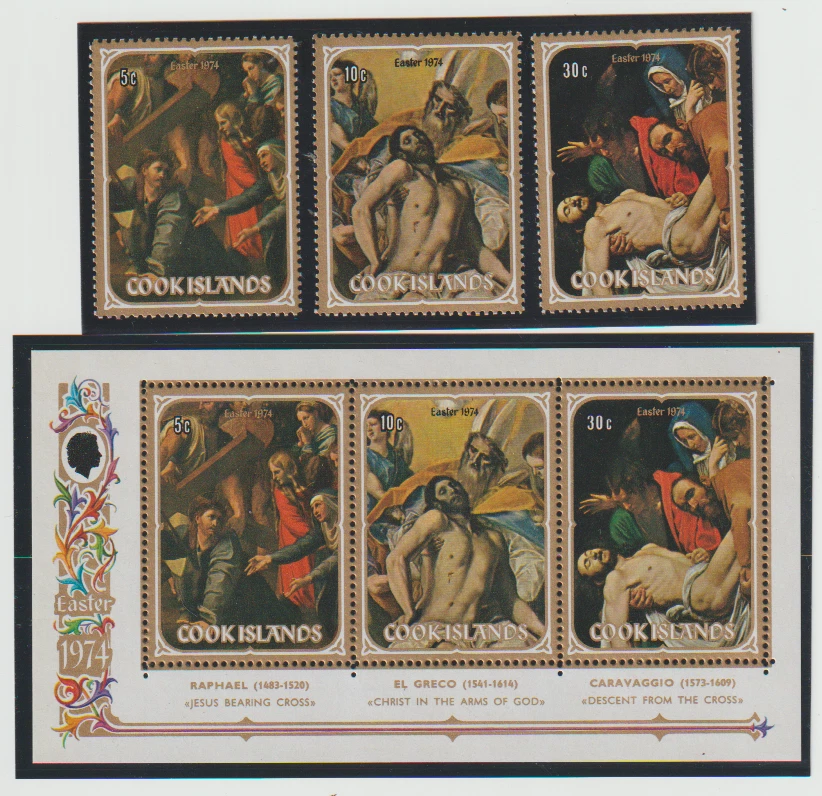 Cook Islands    Scott # 378-380a   Easter MNH-OG with mount - Image 1 of 1