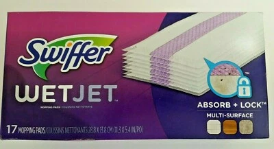 Almohadillas para fregar Swiffer WetJet 17 unidades, absorbentes y bloqueados multi superficie 11,3 pulgadas x 5,4 Foto 1 de 4