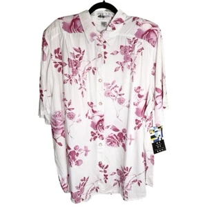 We Be Bop Tunic Top In Rose Print Pink White Size 2X NWT - Picture 1 of 5