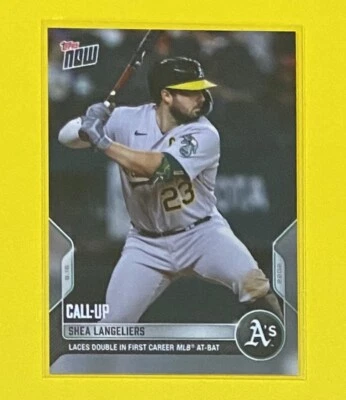 2022 MLB Topps Now Shea Langeliers Call-Up FIRST CAREER AT-BAT Athletics #724 SP - Image 1 of 2