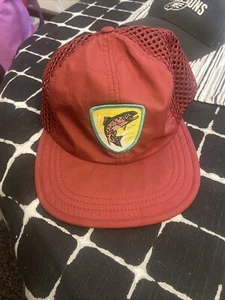 Fish Hat Cap Strap Back Big Mesh Lightweight Run Richardson Outdoor Burgundy - Picture 1 of 8