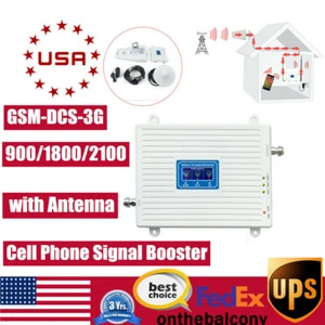 900/1800/2100 Cell Phone Signal Booster Amplifier Mobile Repeater f/ Home Signa - Photo 1 sur 12