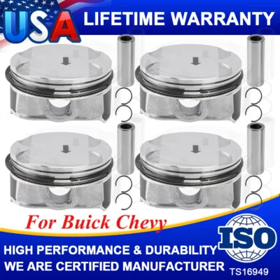 4 Set Engine Piston & Rings Kit For Chevy Captiva Cobalt Equinox HHR Impala 2.4L - Image 1 of 4