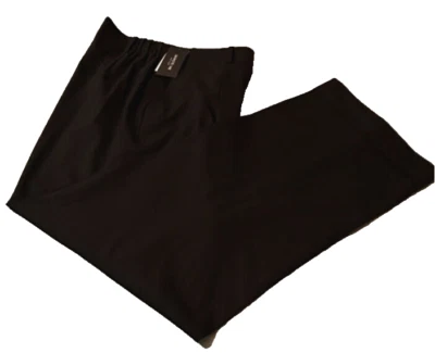 Pantalones de pierna recta con puños negros Lafayette New York 148 nuevos con etiquetas 14 W Foto 1 de 4