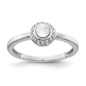 14k Gold Diamond and Cabochon White Topaz Ring RM4030
