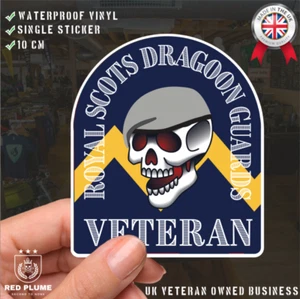 Royal Scots Dragoon Guards Veteran Old School Tattoo Style Veteran Sticker - Picture 1 of 4