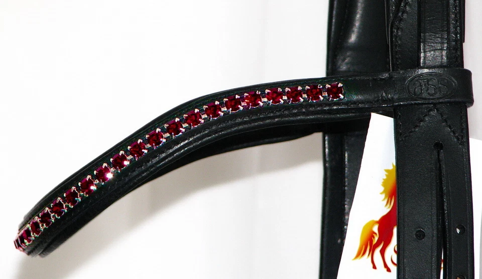 FSS Crystal Browband 6mm Dazzle GARNET WINE RED Bling Padded Curve V Shape - image 1 of 1