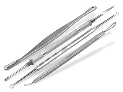 INSTRUMENTENRW Komedonenquetscher Mitesserentferner Set aus Edelstahl