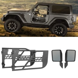 STEEL TRAIL HALF DOORS SIDE VIEW MIRRORS FOR 2018-2025 JEEP WRANGLER JL 2-DOOR - Picture 1 of 17