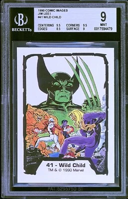 1990 Marvel Comic Images Jim Lee #24 WOLVERINE BGS 9 Mint w/ 9.5 Pop 1 X-Men MCU - Image 1 of 2