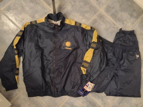 NWT Vintage 1990s Pro Player Indiana Pacers NBA Warmup Jacket & Pants Set XL New Cover