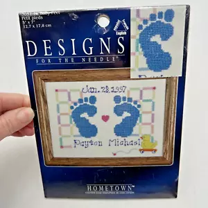 Baby Feet Cross Stitch Kit Designs for Needle Footprints Birth Announcement NIP - Picture 1 of 3