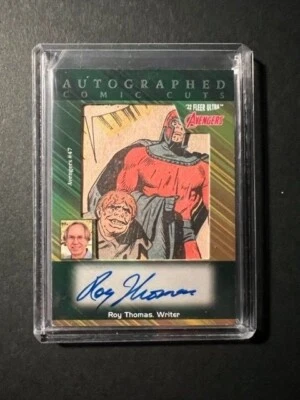 2022 Marvel Fleer Ultra Avengers Roy Thomas ACC-AVG47 Comic Cut Autograph  /10 - Image 1 of 2