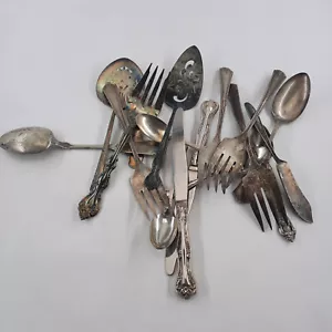 SILVER PLATE Tarnished 12 Pc Bulk Lot Vintage And Antique Famous Makers - Picture 1 of 11