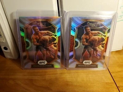 2021 Panini Select UFC Francis Ngannou Concourse Silver Prizm  Lot (2) - Image 1 of 3