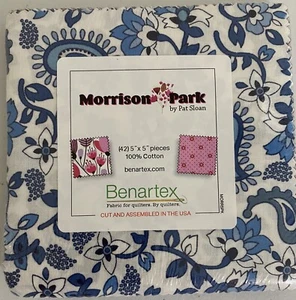 Morrison Park Charm Pack, Pat Sloan, Benartex Quilt Fabric 42 - 5"x5" Squares - Picture 1 of 2
